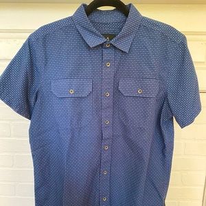 Prana Shortsleeve Button Down Blue - M